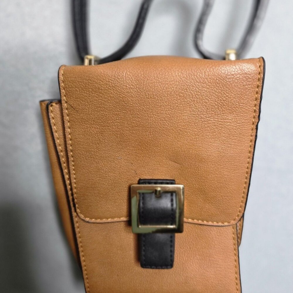 Isabelle Vegan Brown Crossbody Bag 7x5x2" Appx